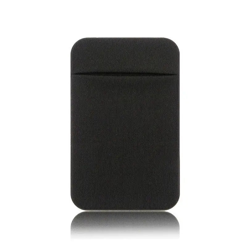 a black card case with a white background