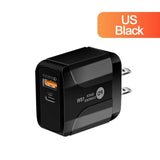 a black usb charger with a us black logo