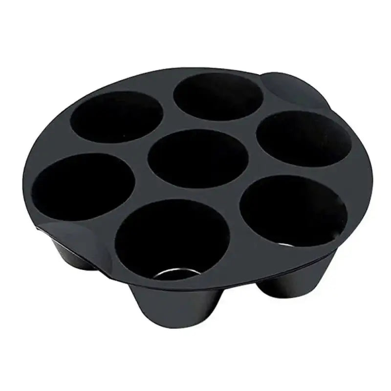 a black cup holder with six cups