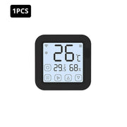 Black digital thermostat.