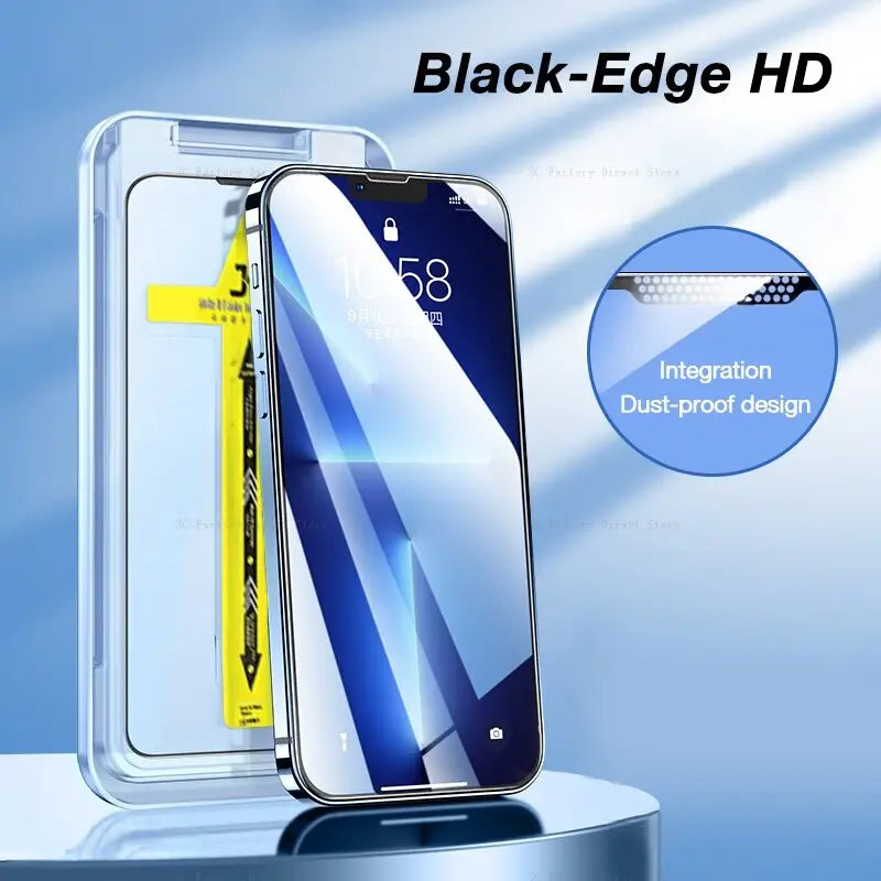 the back of a smartphone with a screen protector