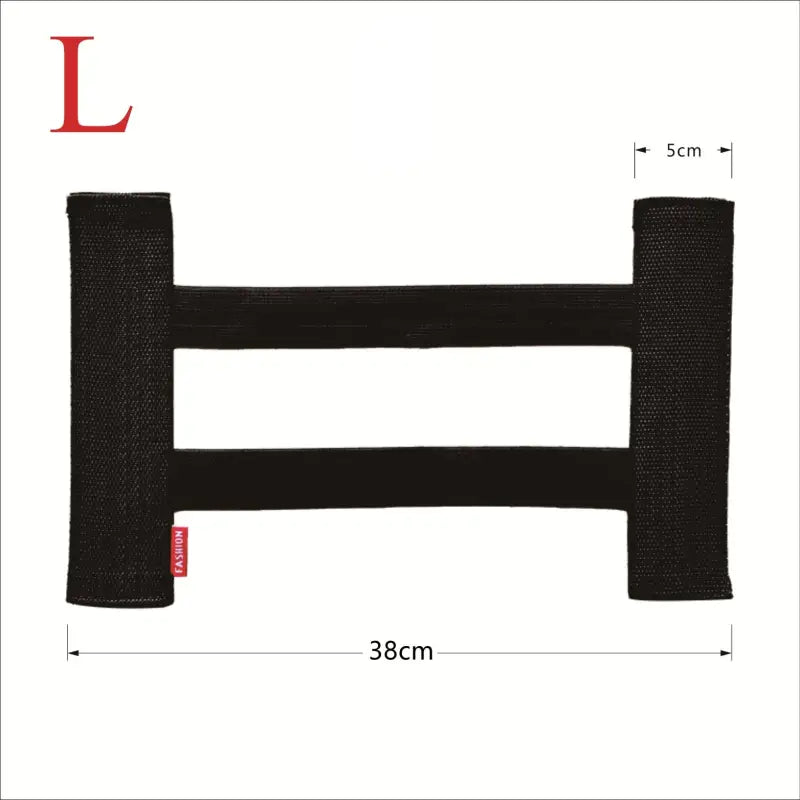 the black elastic elastic belt is shown with the measurements