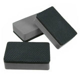 two black foam pads for a large, rectangular, rectangular, and rectangular surfaces