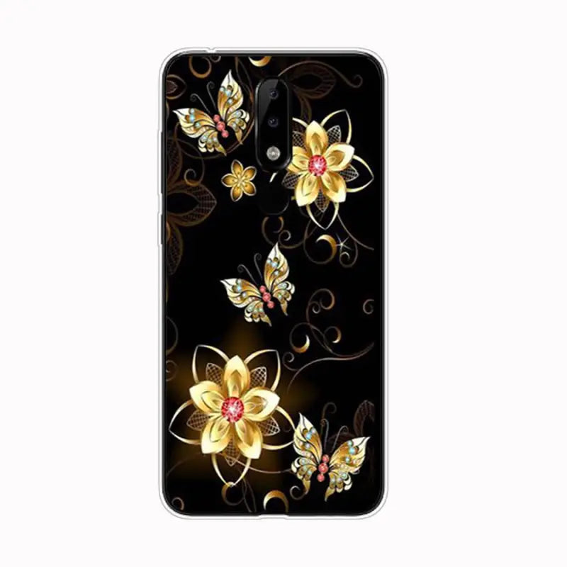 the black and gold floral pattern skin decal for the hua z2