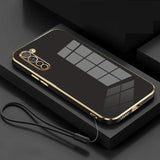 a black and gold iphone case with a gold frame