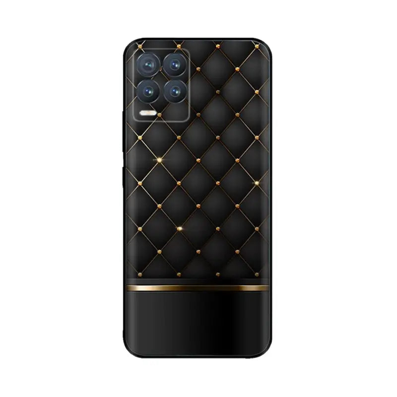 the black leather with gold studs phone case for iphone 11