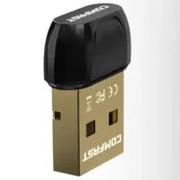 Black and gold USB Bluetooth adapter.