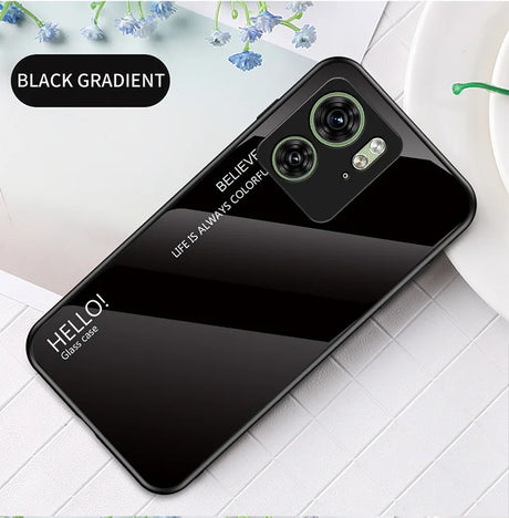Black gradient glass phone case.