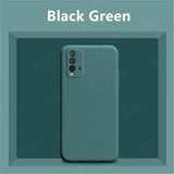 The back of a black green iphone case