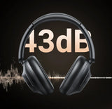 Black noise-canceling headphones.