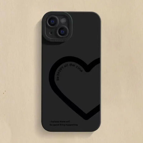 A black heart phone case with the words, ` i love you ’