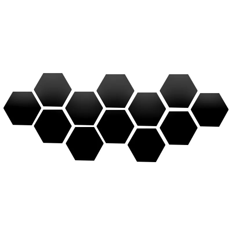 a black hexagon pattern on a white background
