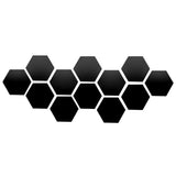 a black hexagon pattern on a white background