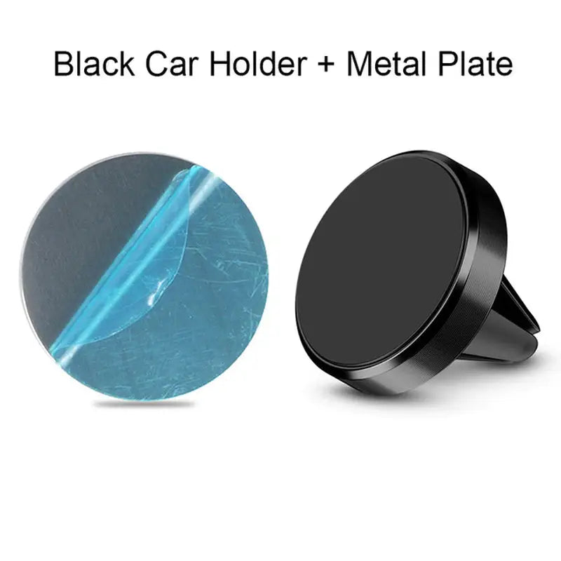 a black car phone holder with a blue marble surface