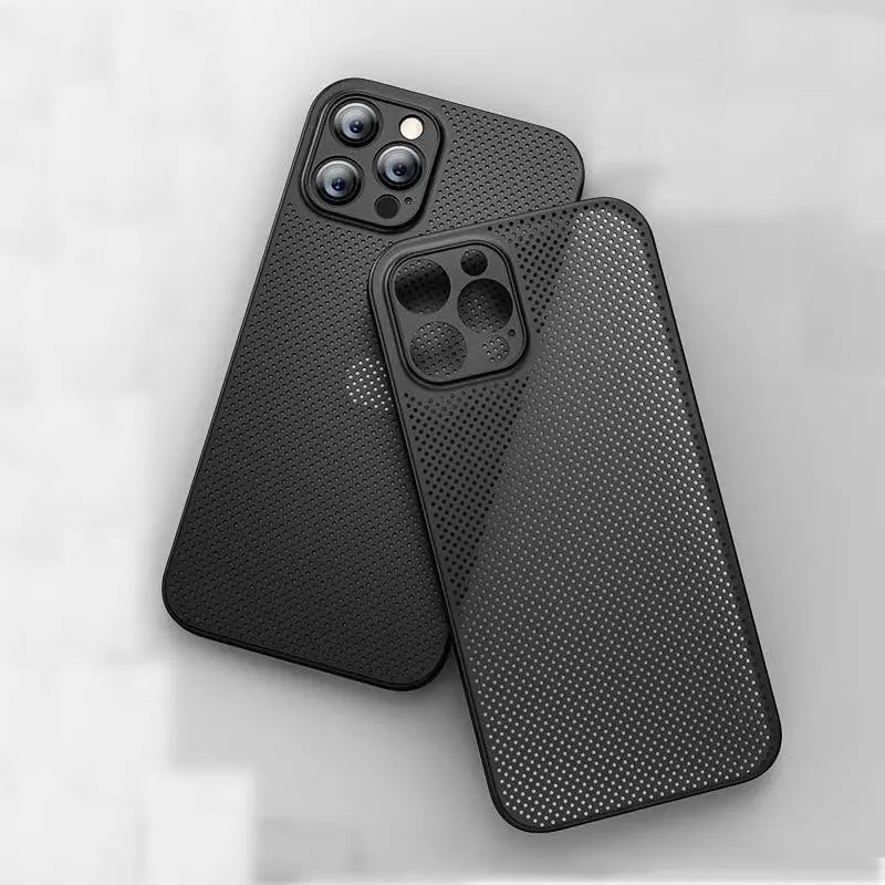 the back of a black iphone case