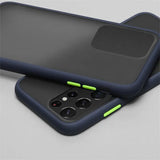 the back of the iphone 11 pro case in navy blue
