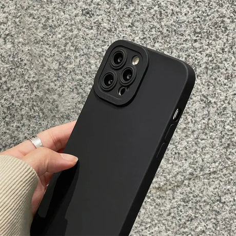 the back of a black iphone case