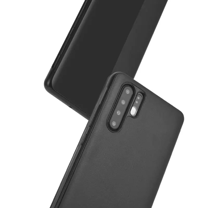 the back of a black iphone case