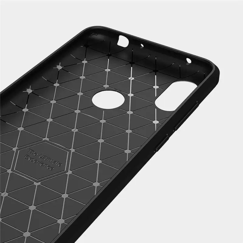 the back of a black iphone case with a pattern of stars