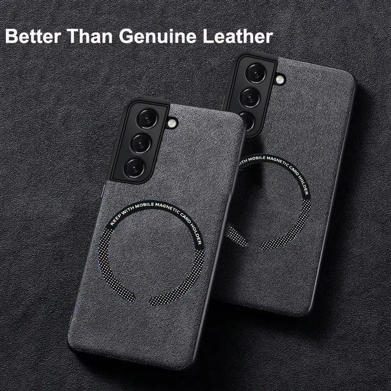 the back of a black iphone case with a black phone holder