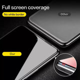 a black iphone case with a glass screen protector