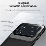 the back of a black iphone case with a glass screen