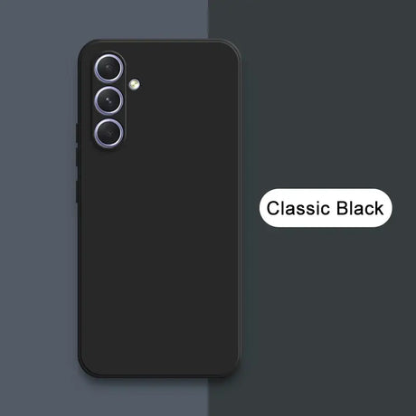 The back of a black iphone case with the text classic black