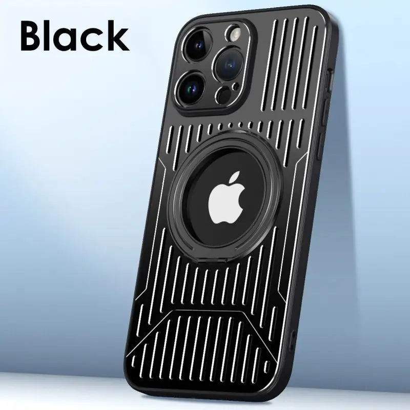 the black iphone case is shown with the camera lens
