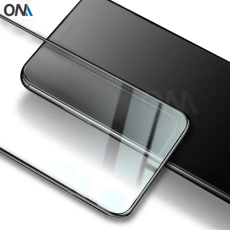 the glass screen protector is shown on the back of the phone