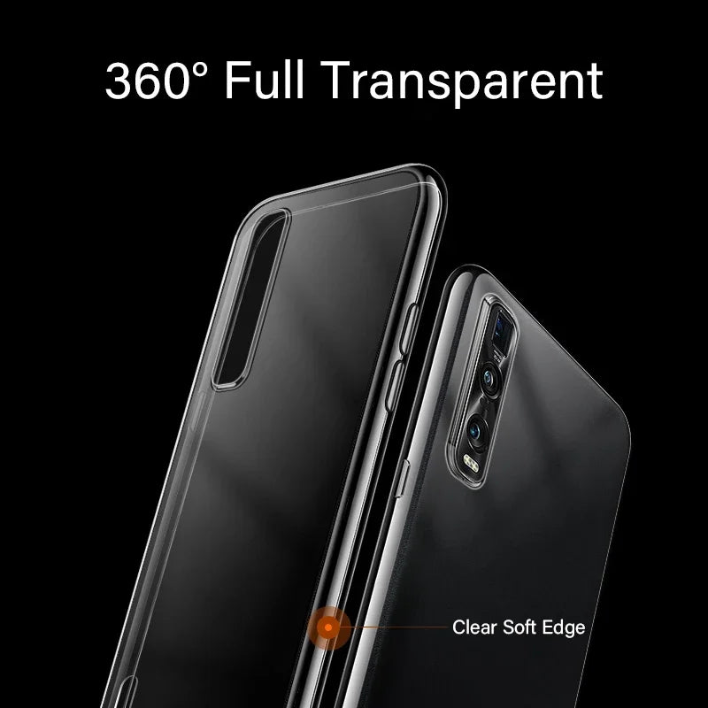 the back of a black iphone with the text, 360 full transparent