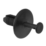 a black metal knob with a screw