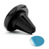 a black knob with a blue circle on it