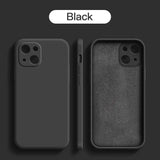 the back and front of the black leather case