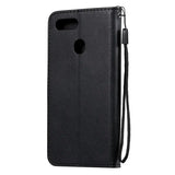 the back of a black leather iphone case