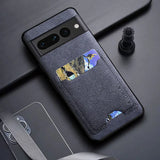 A black leather smartphone case with card slots.