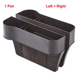 a black leather storage box with two compartments