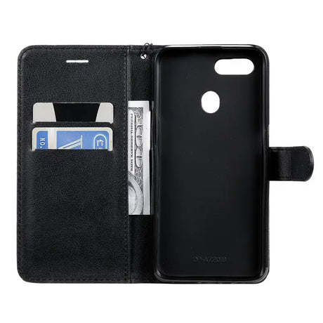 The black leather wallet case for the iphone