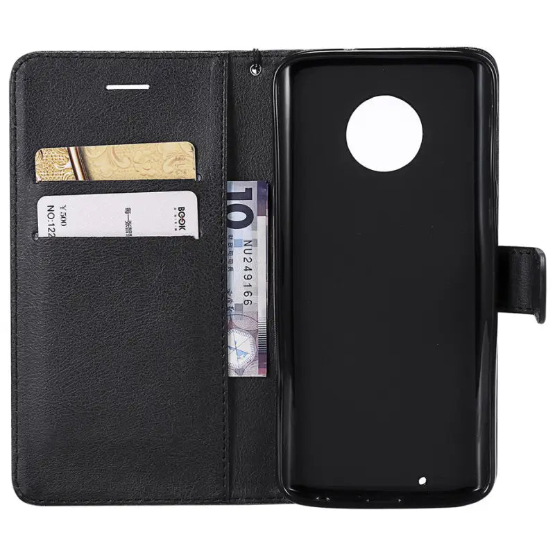 the black leather wallet case for the motorola z2