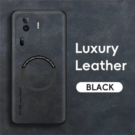 The back of a black lg smartphone with the text ` `’on it