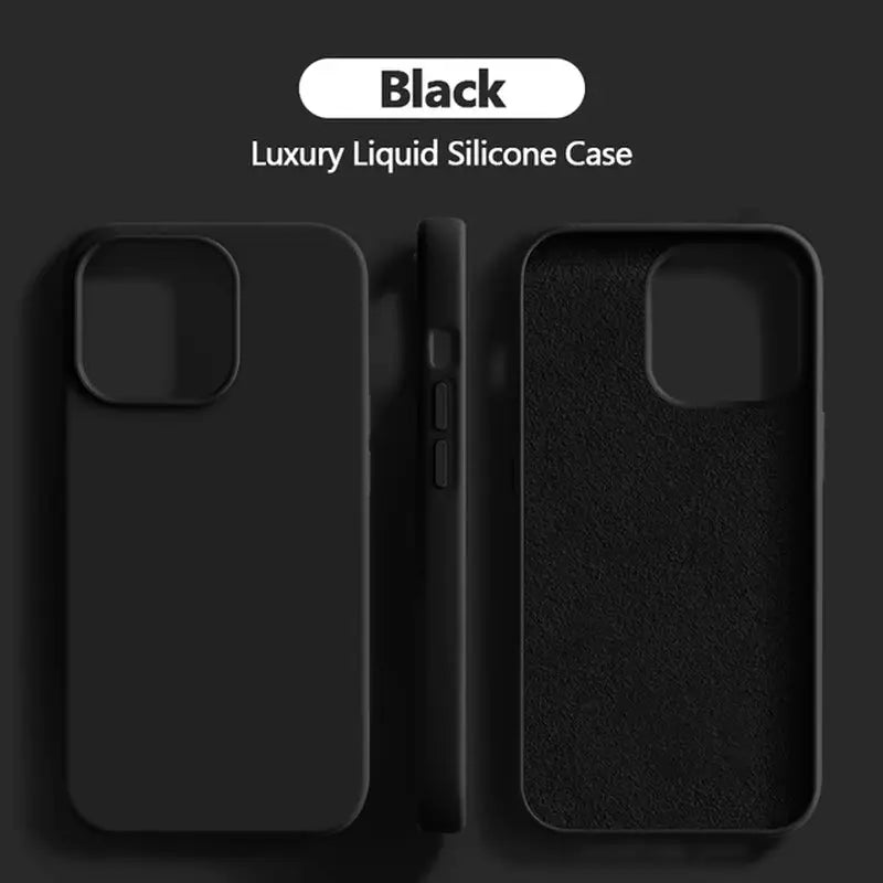 black luxury liquid silicon case for iphone 11