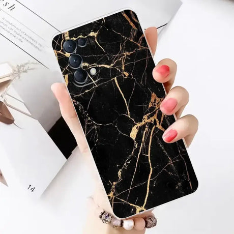 Black marble phone case