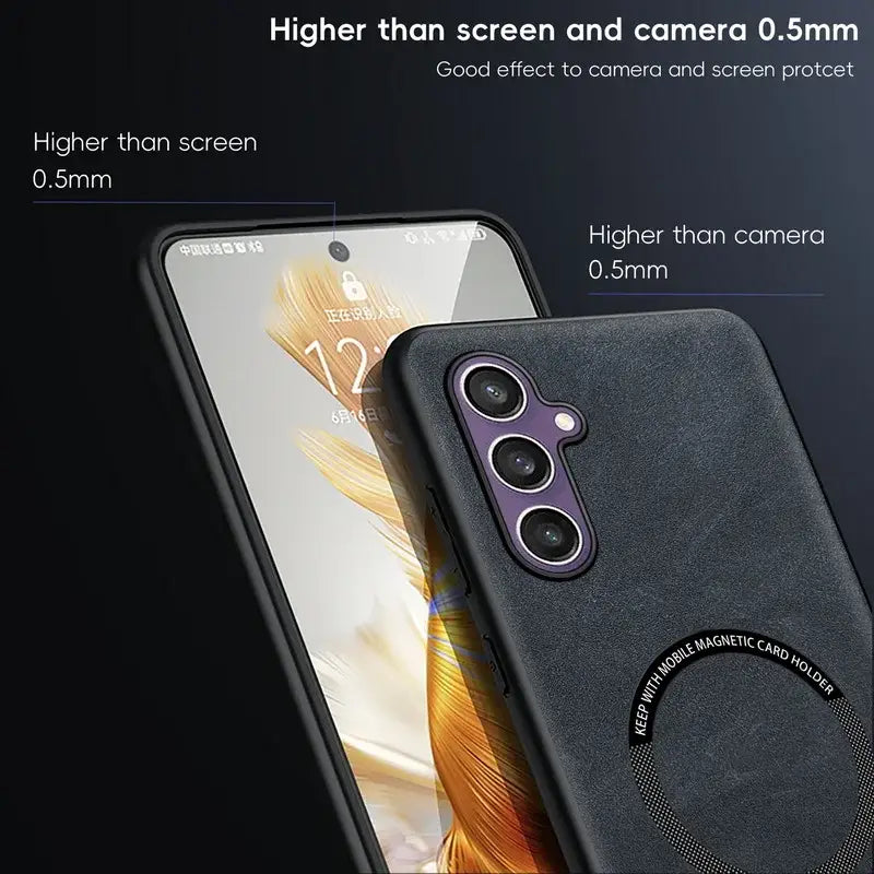 The back of a black motorola z3 smartphone case with a camera lens