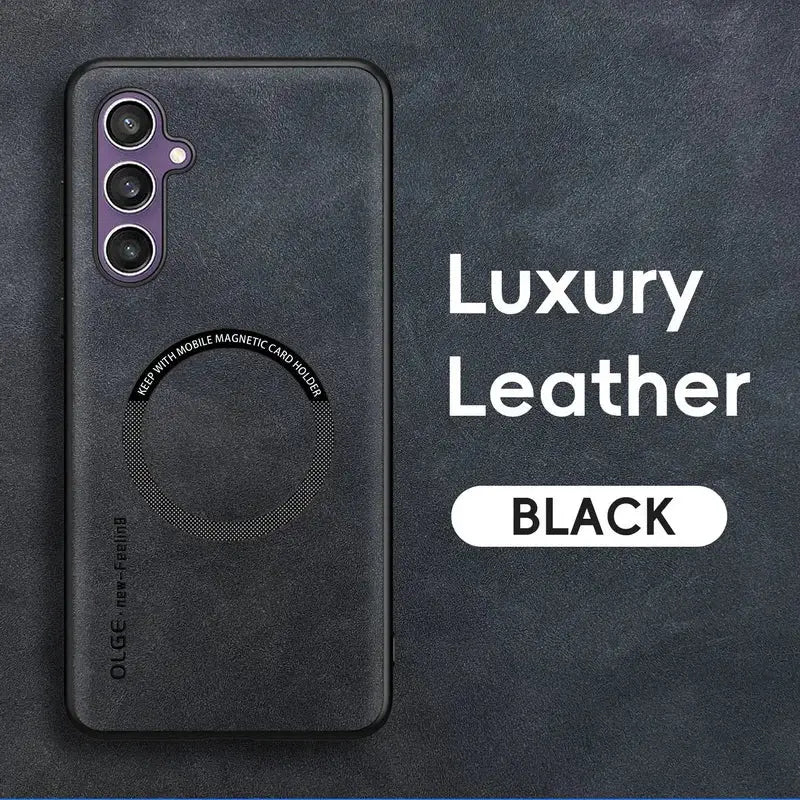 The back of a black oneplar phone with the text, ` ` ` ’