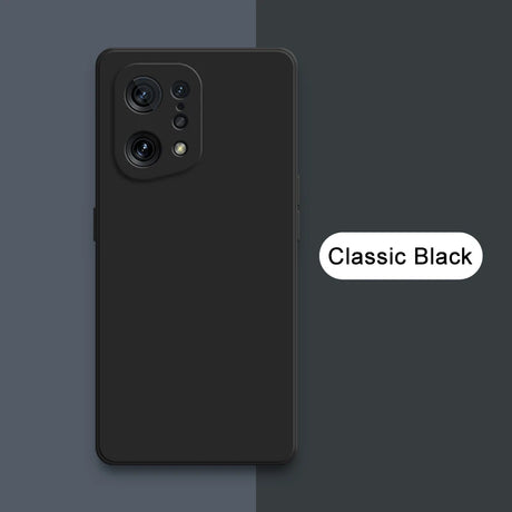 the back of a black oneplar phone with the text classic black