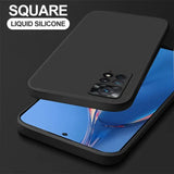 the back of a black phone case with a liquid liquid phone on top