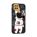 a black phone case with a cartoon character