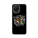 a black phone case with a rubix cube on it