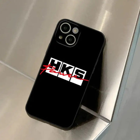 A black phone case with the logo of the game