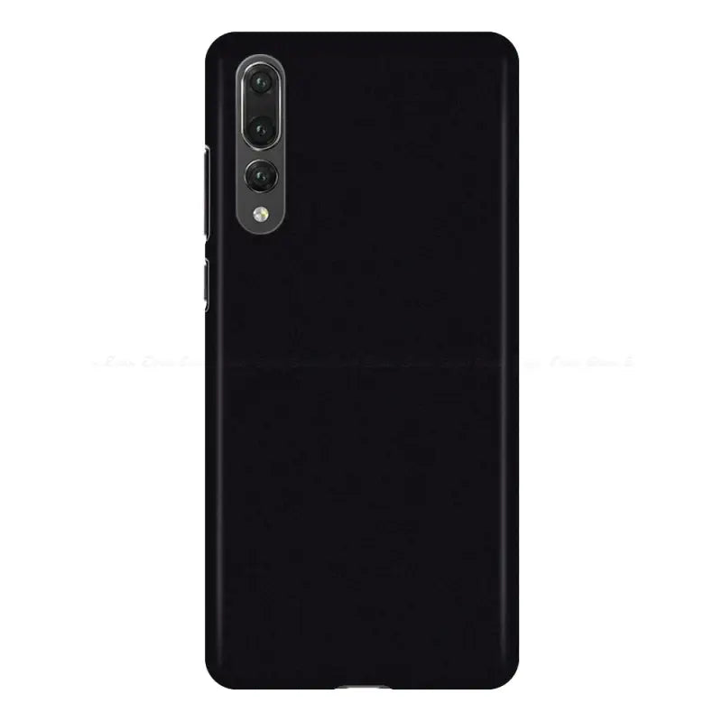 The back of a black phone case