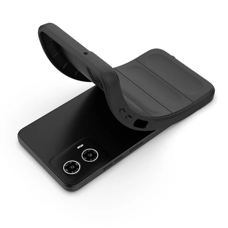 Black phone with flexible case.